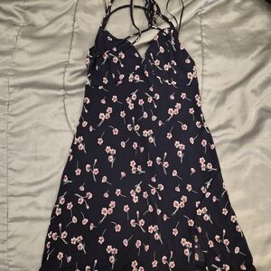 Windsor Navy Slip Dress with Blush Floral Print